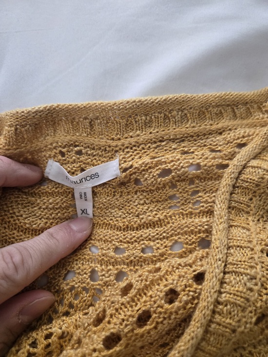 Maurices Sweaters - Maurices Yellow Open-Knit Cardigan Sweater
